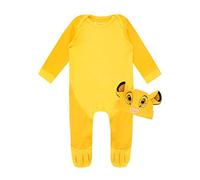 Disney Baby Jungen Lion King Schlafstrampler und Mütze Set Simba Gelb 74