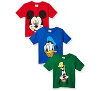 Disney Baby-Jungen Mickey, Goofy, Donald, 3er Pack T-Shirt, Rot/Kelly/Royal, 4 Jahre