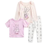 Disney Baby Mädchen Hosen Set 3 Stück Minnie Mouse Bambi Winnie Puuh Body T-Shirt und Sweatpants (0-24M), Winnie Puuh, 18 Months