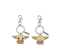 Disney Baby Yoda BFF Schlüsselanhänger-Set, grün, braun und silberfarben, Grün und Beige, One Size
