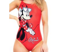 Disney Badeanzug für Frauen | Einteilig Minnie Schwimmanzug | Sommer Schwimmanzug Damen | Rot XL