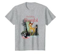 Disney Bambi and Flower Forest T-Shirt, Kinder, Grau Meliert, 128