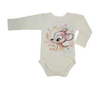 Disney Bambi Baby Body mit herbstlichem Blätterkranz-Motiv - Stretch-Körperanzug aus 95% Baumwolle, 5% Elastan (Größen 68-92), Farbe: Beige, Größe: 68