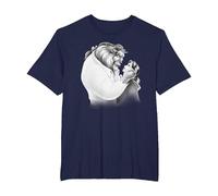 Disney Beauty and The Beast Beast Belle Sketched T-Shirt, Herren Große Größen, Marineblau, 5X Tall