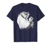 Disney Beauty and The Beast Beast Belle Sketched T-Shirt, Herren, Marineblau, 6XL