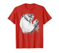 Disney Beauty and The Beast Beast Belle Sketched T-Shirt, Herren, Rot, XXL
