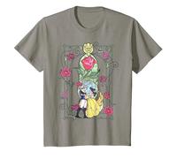 Disney Beauty And The Beast Belle And Beast Stained Glass T-Shirt, Kinder, Schiefergrau, 128