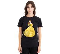 Disney Beauty and The Beast Belle Rose Damen T-Shirt, Schwarz, XXL