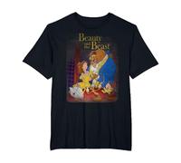 Disney Beauty And The Beast Distressed Vintage Group Shot T-Shirt, Herren Große Größen, Schwarz, 3X Tall