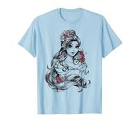 Disney Beauty & The Beast Belle Drawing Rose Graphic T-Shirt T-Shirt, Herren, Himmelblau, S