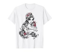 Disney Beauty & The Beast Belle Drawing Rose Graphic T-Shirt T-Shirt, Herren, Weiß, 4XL