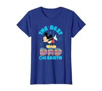 Disney "Best Dad on Earth" Mickey & Minnie Family Trip T-Shirt, Damen, Königsblau, S