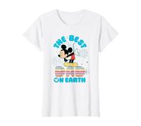 Disney "Best Dad on Earth" Mickey & Minnie Family Trip T-Shirt, Damen, Weiß, S