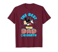 Disney "Best Dad on Earth" Mickey & Minnie Family Trip T-Shirt, Herren, Kastanienbraun, S