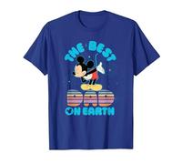 Disney "Best Dad on Earth" Mickey & Minnie Family Trip T-Shirt, Herren, Königsblau, 3XL