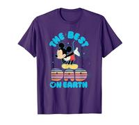 Disney "Best Dad on Earth" Mickey & Minnie Family Trip T-Shirt, Herren, Violett, XXL