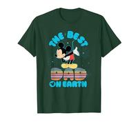 Disney "Best Dad on Earth" Mickey & Minnie Family Trip T-Shirt, Herren, Waldgrün, XL