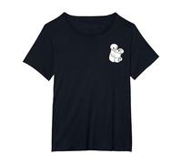 Disney Big Hero 6 Baymax And Mochi Left Chest T-Shirt, Damen Große Größen, Schwarz, 2X