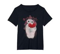 Disney Big Hero 6 Baymax Heart Portrait T-Shirt, Damen Große Größen, Schwarz, 1X