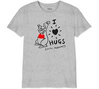 Disney BODWINITS008 Kinder-T-Shirt, Motiv: Winnie The Pooh - I Love Hugs with Mummy, Grau-Melange, Größe 06 Jahre, Grau meliert., 6 Jahre