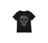 Disney Boy's Coco Day of The Dead Skull with Rivera Family Unisex Kids T-Shirt, Black, 7-8 Jahre