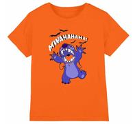 Disney Boy's Lilo & Stitch Evil Laugh Unisex Kids T-Shirt, Orange, 7-8 Jahre