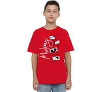 Disney Boy's Mickey Mouse Geometric Shapes Unisex Kids T-Shirt, Red, 12-13 Jahre