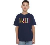 Disney Boy's Mickey Mouse Multicolor Name Unisex Kids T-Shirt, Navy, 5-6 Jahre