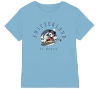 Disney Boy's Mickey Mouse Switzerland Unisex Kids T-Shirt, Light Blue, 3-4 Jahre