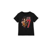 Disney Boy's Toy Story Birthday Woody I'm 7 Unisex Kids T-Shirt, Black, 7-8 Jahre