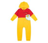 Disney Boy's Winnie The Pooh Hooded Coverall Onesie, 100% Cotton, Yellow, Size 9M