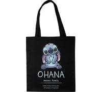 Disney BWDLILOBB003 Tote Bag Stitch 38 x 40 cm, Schwarz