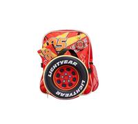 Disney Cars 4-teiliges Jungen-Rucksack-Set - Lightning McQueen Kinder-Schultasche mit Lunchtasche, Federmäppchen und Schlüsselanhänger.