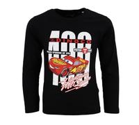 Disney Cars Langarmshirt für Jungen - Lightning McQueen T-Shirt - Kinder Langarmshirt in Schwarz oder Grau - Offizielles Lizenzprodukt - Größen 98-128, Farbe: Schwarz, Bekleidungsgröße: 104