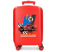 Joumma Disney Cars Lightning McQueen Kabinenkoffer, Rot, 33 x 50 x 20 cm, starr, ABS, seitlicher Kombinationsverschluss, 28,4 l, 2 kg, 4 Doppelräder, Gepäck, Hand, rot, Kabinenkoffer