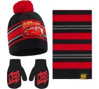 Disney Cars Lightning McQueen Scarf, Hat and Gloves Set for Toddler and Little Boys
