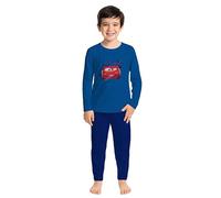 Disney Cars Schlafanzug für Jungen - Race Ready - Pyjama lang Kinder Oberteil und Hose Blau