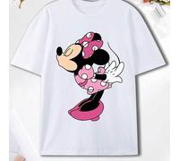 Disney Cartoon Style Partner-T-Shirt, Mickey & Minnie Kuss-Design, Basic-T-Shirt, geeignet für den täglichen Look von Paaren