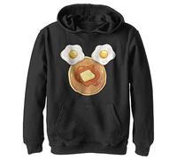 Disney Characters Breakfast at Mickeys Boy's Hooded Pullover Fleece, Black, Small