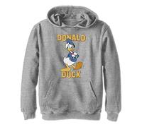 Disney Characters Donald Duck Boy's Hooded Pullover Fleece, Athletic Heather, Small