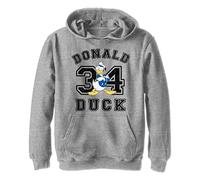 Disney Characters Donald Duck Collegiate Boy's Hooded Pullover Fleece, Athletic Heather, Small