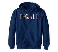 Disney Characters Duck Fashion Boy's Hooded Pullover Fleece, Navy Blue Heather, Small