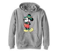Disney Characters Lederhosen Basics Boy's Hooded Pullover Fleece, Athletic Heather, Small