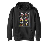 Disney Characters Mickey Looks Boy's Hooded Pullover Fleece, Black, Small