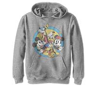 Disney Characters Original Buddies Boy's Hooded Pullover Fleece, Athletic Heather, Small