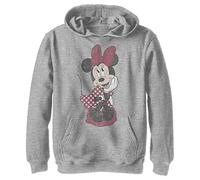 Disney Characters Polka Dot Minnie Boy's Hooded Pullover Fleece, Athletic Heather, Small