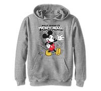 Disney Characters Sketchbook Boy's Hooded Pullover Fleece, Athletic Heather, Small