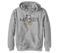 Disney Characters Vintage Mickey Boy's Hooded Pullover Fleece, Athletic Heather, Small