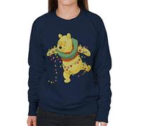 Disney Christmas Winnie The Pooh Tangled In Festive Lights Women's Sweatshirt