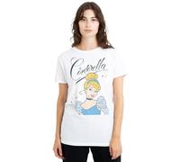 Disney Cinderella Headshot with Fancy Script Damen T-Shirt, Weiß, S